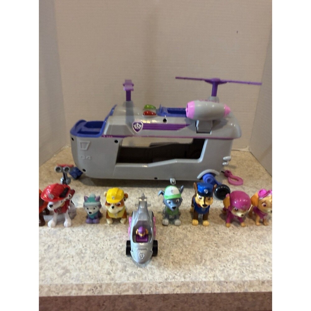 PAW Patrol Air Patroller Playset Sky’s Copter Winch + 8 Figures Lot Spin Master